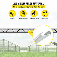 Тепличный воблерный трос VEVOR и U-профиль с пружинным замком из алюминиевого сплава, 6,56 футов, 50 штук
