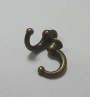Гачок декоративний-15, бронза, 2,8х2,3см