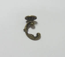 Гачок декоративний-20, бронза, 4,8х2,4см