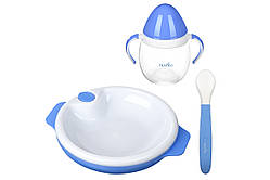 Набір для годування Nuvita 6міс+, 3ел, блакитний (NV1491Blue)