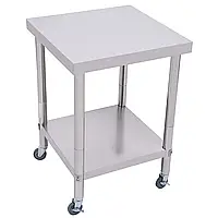 Рабочий стол из нержавеющей стали Стол из нержавеющей стали с роликами, 2 уровня Кухонный стол Стол для