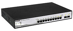 Комутатор D-Link DGS-1210-10P 8xGE PoE, 2xSFP, WebSmart (DGS-1210-10P)