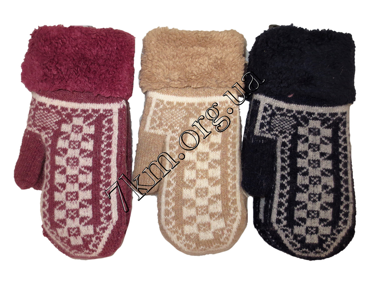 Рукавички жіночі "Орнамент-2" махра Оптом, фото 1