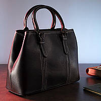 Классическая женская сумка в коже флотар Vintage 14861 Черная хорошее качество