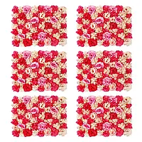 Цветочный настенный фон 6 шт. искусственные цветы настенная панель роза стена 60 x 40 см