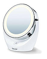 Beurer Дзеркало косметичне настільне, діаметр-11см, AААx3 в комплекті, підсвічування, білий (BS_49)