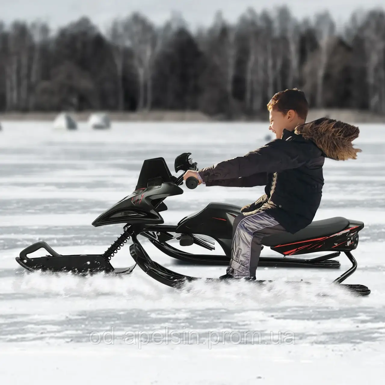 Рулевые санки до 80 кг Санки для детей Детские санки Skibob рулевые санки с тормозом, тяговым тросом, - фото 5 - id-p2130768733