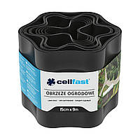 Стрічка газонна Cellfast, бордюрна, хвиляста, 15смх9м, чорний (30-032H)
