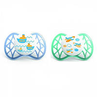 Пустушка Nuvita Air 0міс+, ортодонтична, 2шт, блакитний/зелений (NV7060Boy)