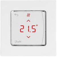 Терморегулятор Danfoss Icon Display, +5...35 °C, електронний, провідний, вбудований, 230В, білий (088U1010)
