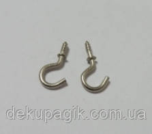 Гачок декоративний-5, колір срібло, 2х1см, фото 1