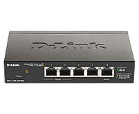 Комутатор D-Link DGS-1100-05PD 5xGE, (2xGE, 2xGE PoE, 1xGE PD), EasySmart (DGS-1100-05PDV2)