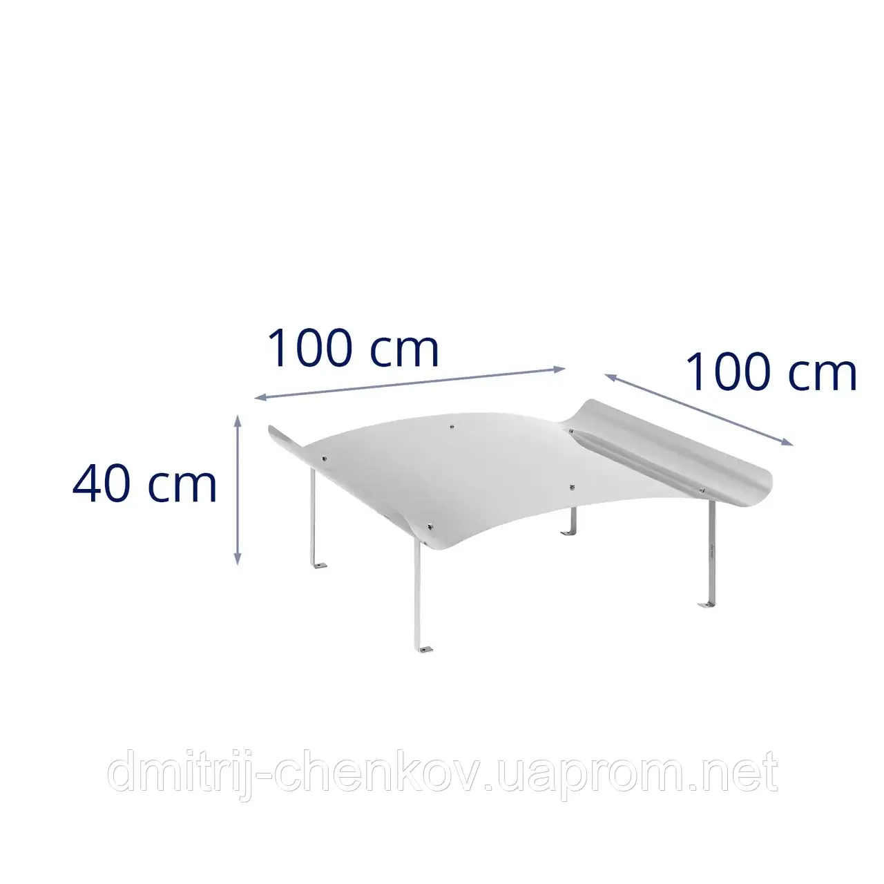 Кришка димоходу - нержавіюча сталь - 100 x 100 x 40 см