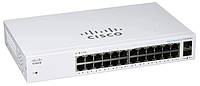 Комутатор Cisco CBS110 24xGE, 2x1G SFP Shared, Unmanaged (CBS110-24T-EU)