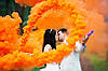 Ручний помаранчевий кольоровий дим найнасиченіший (дим13), 60 сек., Димова шашка, кольоровий дим, фото 2