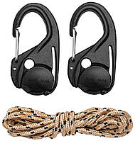 Паракордовий шнур з карабіном Neo Tools, 3.7мм х 1.5м, 2 карабіна (63-155)