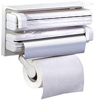 Кухонный тройной держатель Triple Paper Dispenser 3 в 1 для бумажных полотенец пищевой пленки и фольги!