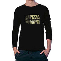 Лонгслів чоловічий JHK "Pizza in my Valentine" XXL Чорний