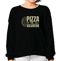 Світшот жіночий Ray "Pizza in my Valentine" XL Чорний