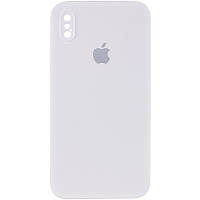 Чехол Silicone Case Square Full Camera Protective (AA) для Apple iPhone XS / X Белый / White