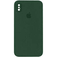 Чехол Silicone Case Square Full Camera Protective (AA) для Apple iPhone XS / X Зеленый / Cyprus Green