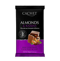 Молочний шоколад Cachet Milk Hazelnuts родзинки, мигдальні горіхи 300 г