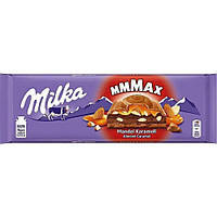 Молочный шоколад Milka Almond Caramel миндальные орехи, кусочки карамели 300 г
