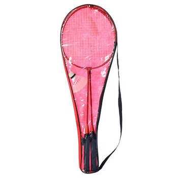 Набір для бадмінтонової гри 2 ракетки метал 67x21x2, 5 см з воланчиком для активного відпочинку Червоний