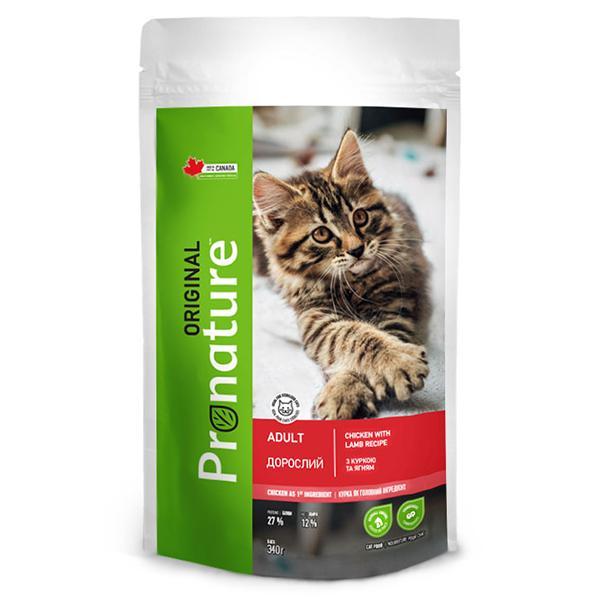 Pronature Original Adult Lamb Chiсken 0.34 кг Пронатюр Ориджинал ягня курка корм для котів