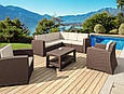Диван кутовий пластиковий MONACO LOUNGE CORNER, Siesta Exclusive, коричневий с подушками, фото 6
