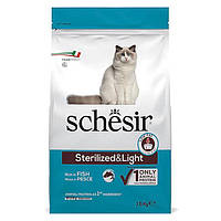 Schesir Cat Sterilized & Light 1.5 кг шезир лайт риба сухий монопротеїновий корм для стерилізованих кішок