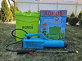 Комплект акумуляторний обприскувач, електрообприскувач AGROS AO-16л та турбо насадка Мрія 12В