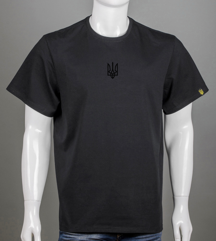 Футболка супер-батал Тризуб 2301сб (Уп.2шт 5XL,6XL), Чорний з чорним