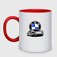 Кружка с принтом двухцветная «BMW JDM БМВ» (цвет чашки на выбор)