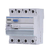 ПЗВ HAGER чотириполюсне 4P, 63A, 30mA, тип A, CDA463D, Хагер диференціальний реле пристрій захисного відкл