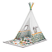 Развивающий коврик-палатка Вигвам 3в1 KiderKraft Little | Коврик - палатка Вигвам | Развивающий коврик