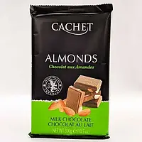 Шоколад молочный с миндалем Cachet "Almonds " 300 гр. Бельгия.