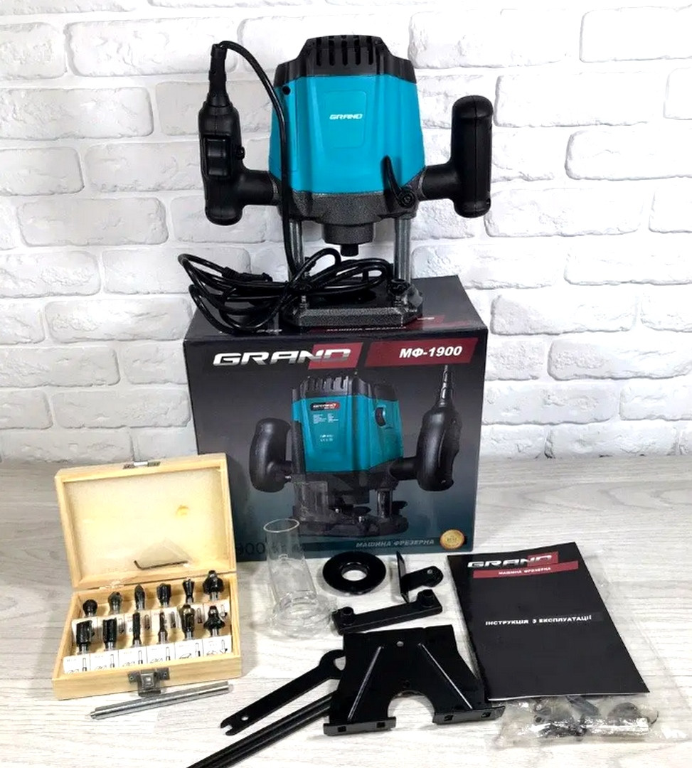 Фрезер ручной + набор фрез 12шт 1900W Grand (Чехия), Ручной фрезер по ...