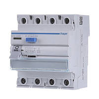 ПЗВ HAGER чотириполюсне 4P, 40A, 300mA, тип A, CFA440D Хагер диференціальний реле пристрій захисного відкл