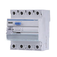 ПЗВ HAGER двополюсне 4P, 40A, 100mA, тип A, CEA440D, Хагер диференціальне реле, пристрій захисного відкл
