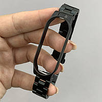Ремешок для Xiaomi Mi Band 6 металлический матовый браслет для фитнес трекера сяоми ми бенд 6 черный stl