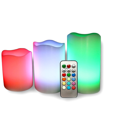 Комплект світлодіодних свічок Luma Candles LED-свічка — нічник RGB з пультом керування, 3 шт. у наборі