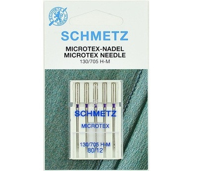 Голки Schmetz "Microtex" № 80 з особливо гострим тонким вістрям