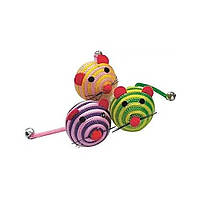 Игрушка для кошек CROCI мышь-шарик полосатая, нейлон 5 см (разные цвета)