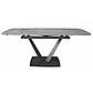 Сучасний кухонний стіл розкладний Elvi Grey Rock 120-180х80 см сіра кераміка на одній металевій опорі, фото 2