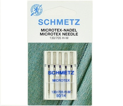 Голки Schmetz "Microtex" № 90 з особливо гострим тонким вістрям