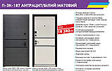 Вхідні двері П-3К-187 Q Антрацит/Білий мат + Алюкобонд, фото 4