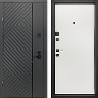 Вхідні двері квартирні Міністерство дверей МДФ/МДФ П-3К- 371/00 Q АНТРАЦИТ /БІЛИЙ МАТ