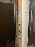 Двері вхідні ТИП 13 МОДЕЛЬ MG 612 Графіт + Спил дерева медовий / Супермат білий + Крафт золотий /кварти, фото 3