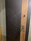 Двері вхідні ТИП 13 МОДЕЛЬ MG 612 Графіт + Спил дерева медовий / Супермат білий + Крафт золотий /кварти, фото 4